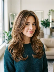 Voluminous layered blowout hairstyle