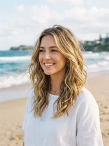 Wavy layered haircut