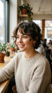 Wavy pixie bob hairstyle