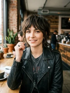 Short wolf cut hairstyle