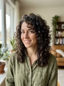 Curly layered haircut