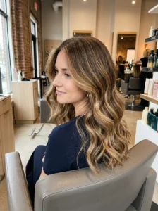 Soft balayage hairstyle adding dimension to fine hair