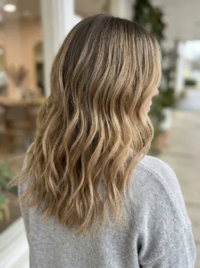 Soft balayage hairstyle for wavy hair