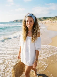 Beach waves with headband for a casual summer style