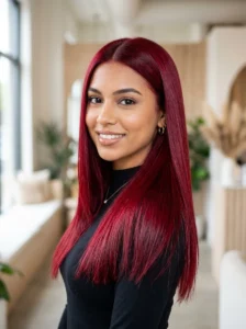 Cherry red hair color idea
