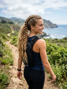 Braided ponytail hairstyle for summer activities