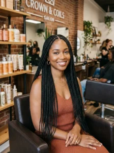Knotless braids protective hairstyle for natural hair