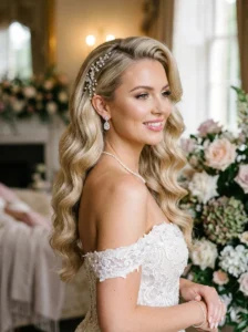 Hollywood waves hairstyle for a bride
