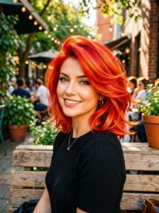 Fire red hair color idea