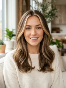 Money piece highlights on fine hair