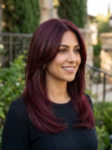 Burgundy red hair color