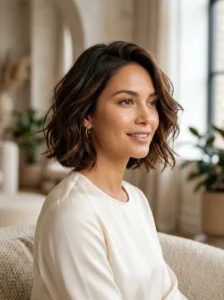   Tousled bob with soft layers