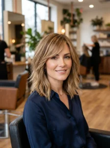 Soft choppy lob for square face