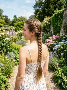 French braid hairstyle for hot summer weather