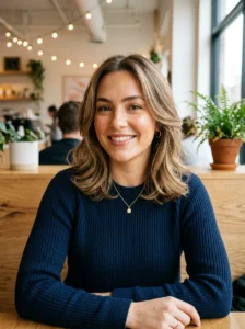 Collarbone-length layered haircut for a heart-shaped face
