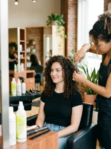 Regular trim for healthy curly hair
