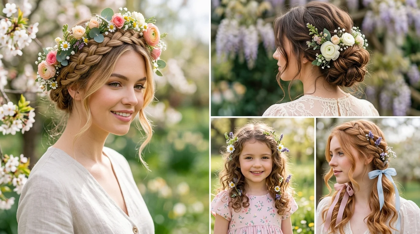 Beautiful Easter hairstyles for women and children