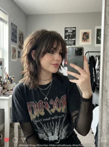 Modern emo hairstyle trend inspired by 2000s fashion