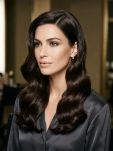Deep espresso glossy waves
