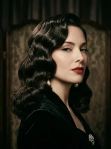Exaggerated finger wave hairstyle