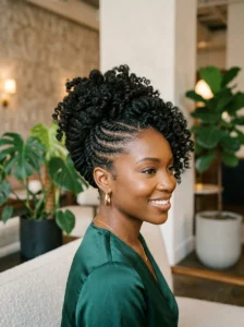 Flat twists protective hairstyle for natural hair