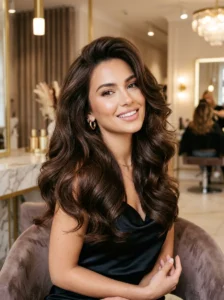 Voluminous blowout waves hairstyle