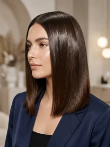 Glass hair effect with smooth reflective shine