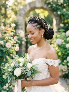 Goddess braids with crown braid design