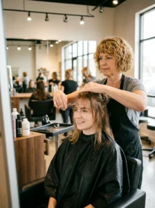 Regular wispy bang maintenance trim