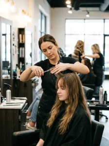 Gradual wispy bang trimming process