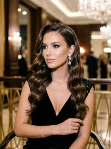 Hollywood waves hairstyle for an oval face shape