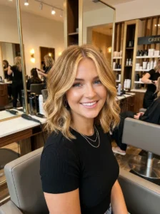 Honey blonde money piece highlights