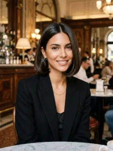 Elegant Italian bob haircut with polished finish