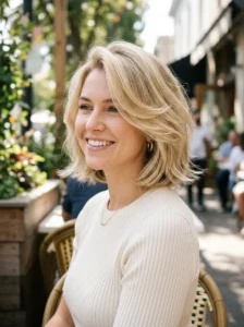 Soft layered bob hairstyle for fine thin hair