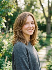 Shoulder-length layered hairstyle for diamond face shapes