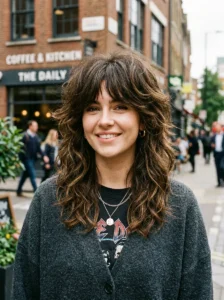 Layered wolf cut hairstyle for thick hair