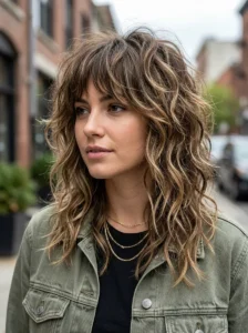 Layered wolf cut for wavy hair