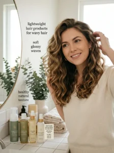 Lightweight products for soft wavy hair