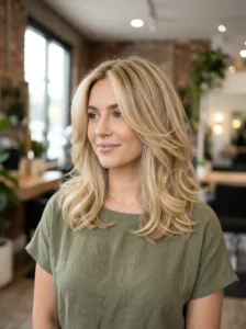 Long bob hairstyle for thick hair