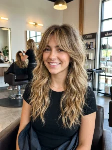 Long shag haircut with textured layers and movement