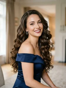 Long soft curls that complement a heart-shaped face