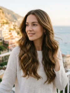 Soft waves hairstyle that complements a diamond face shape