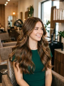 Soft waves hairstyle for a heart-shaped face