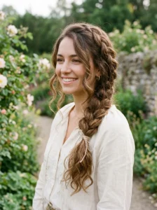 Simple side braid hairstyle for everyday wear