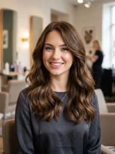 Loose waves hairstyle on straight hair