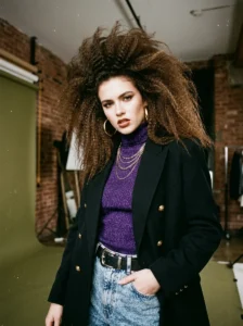 Crimped hairstyle with extreme texture