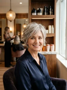 Textured pixie haircut with movement