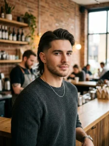 Straight hair subtle mullet modern hairstyle