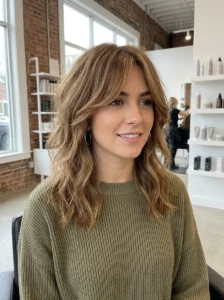 Soft shag haircut with texture for an oval face shape