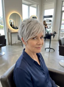 Piecey crop haircut with volume